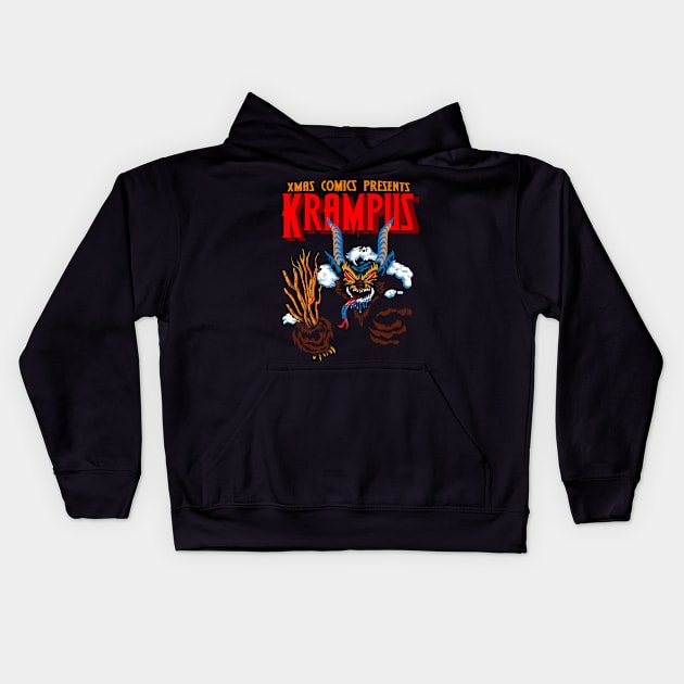 Krampus is coming to town Kids Hoodie by mannycartoon